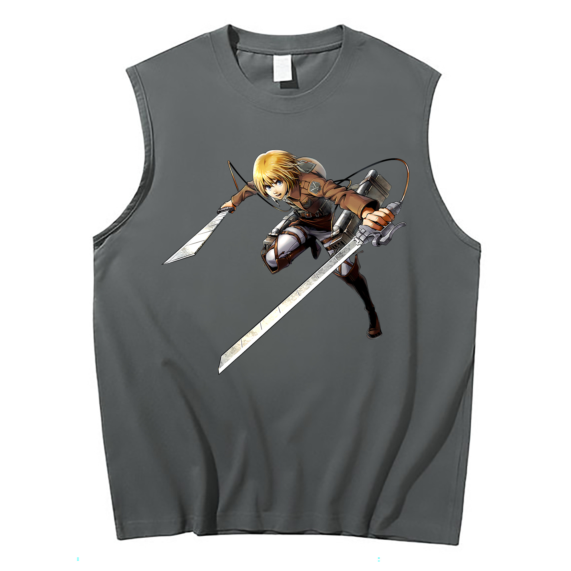 （画像用） 進撃の巨人 アルミン·アルレルト Attack on Titan Armin Arlert コットン100％タンクトップ（フロントプリント）